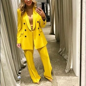 Zara double breasted blazer and flared pants set